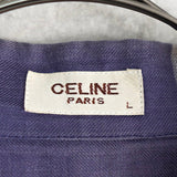 セリーヌ ヴィンテージ 長袖シャツ シャツジャケット ブルゾン トリオンフ 刺繍 チェック柄 パープル - NEWSED