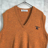 バーバリー ヴィンテージ ホースロゴ ウール ニット ベスト キャメル - NEWSED