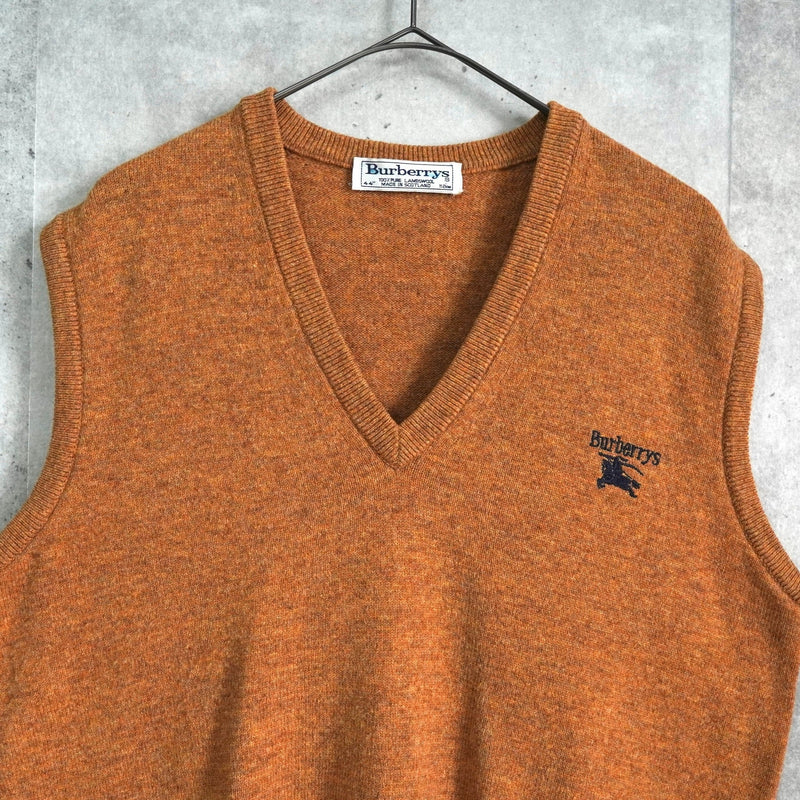 バーバリー ヴィンテージ ホースロゴ ウール ニット ベスト キャメル - NEWSED