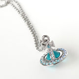 ヴィヴィアン ウエストウッド ミニ オーブ シルバー / ブルー ネックレス - NEWSED