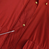 バーバリー ヴィンテージ 中綿ジャケット ミドルコート ホースロゴ 刺繍 イギリス製 レッド - NEWSED