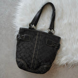 コーチ シグネチャー キャンバス ハンドバッグ ブラック - NEWSED