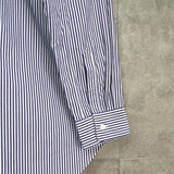 プレイ コムデギャルソン ハートロゴ ストライプ柄 長袖シャツ ネイビー タグ付き未使用品 - NEWSED