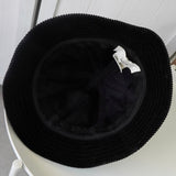 アミパリ アミ パリス ハートロゴ コーデュロイ バケットハット 帽子 ブラック - NEWSED