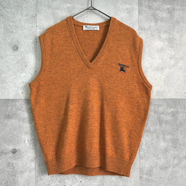 バーバリー ヴィンテージ ホースロゴ ウール ニット ベスト キャメル - NEWSED