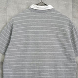 ロエベ アナグラム ボーダー柄 半袖ポロシャツ グレー / ホワイト - NEWSED