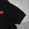 Play Comme des Garçons Heart Logo Short Sleeve Polo Shirt in Black/Red