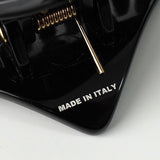 プラダ ロゴ ヘアクリップ バレッタ 髪留め ヘアアクセサリー ブラック 箱付き - NEWSED