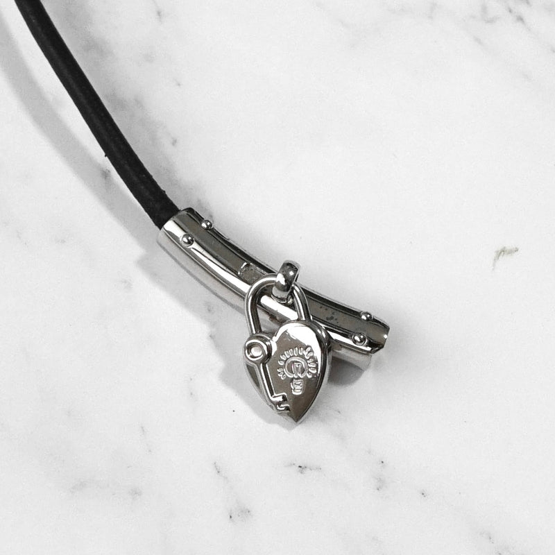 エルメス ヴィヴィリテ ハート カデナ ブレスレット チョーカー ブラック / シルバー - NEWSED