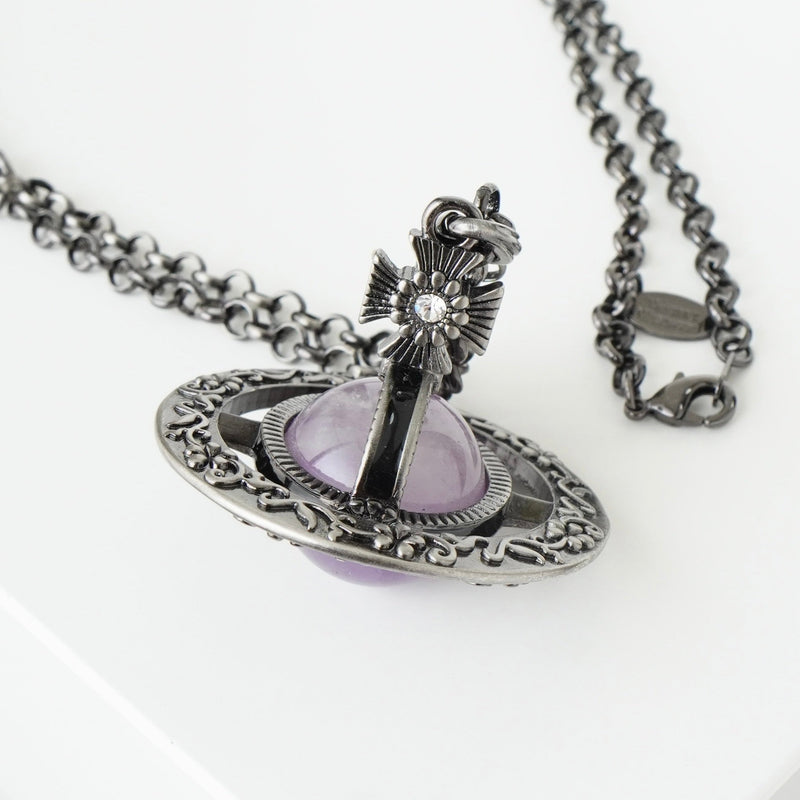 ヴィヴィアン ウエストウッド オーナメンタルタイニーオーブ ラインストーン シルバー ネックレス - NEWSED