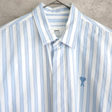 アミパリス アミパリ ハートロゴ ストライプ柄 長袖シャツ ライト