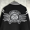 ステューシー ロゴ バーシティ ジャケット スタジャン ブラック
