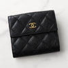 シャネル マトラッセ キャビアスキン 二つ折り財布 ブラック
