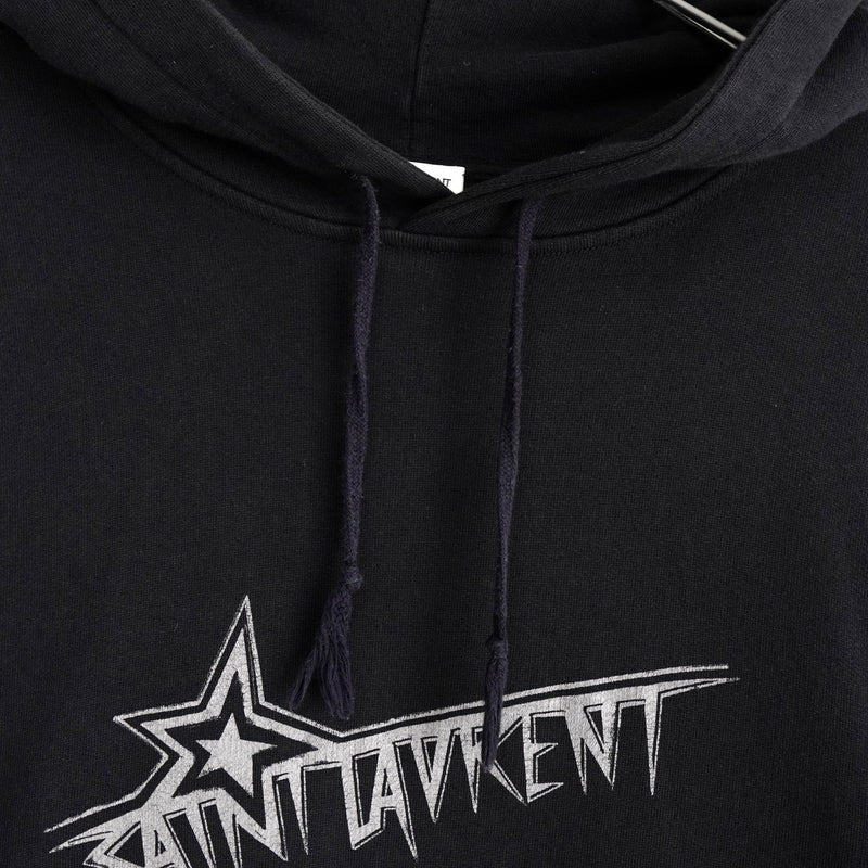 サンローラン パリ スター ロゴ パーカー ブラック - NEWSED