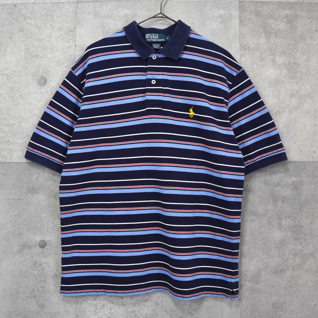Polo Ralph Lauren 海军蓝/蓝色条纹短袖 Polo 衫