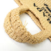 Prada Raffia Crochet Triangle Logo Handbag in Beige