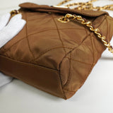 プラダ トライアングルロゴ ポコノ テスート ナイロン キルティング チェーン ミニ ショルダーバッグ ブラウン - NEWSED