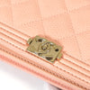 CHANEL Boy Chanel Matelasse Caviar 皮革链条钱包（粉色）