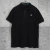 フレッドペリー ロゴ刺繍 半袖ポロシャツ ブラック × グリーン