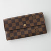 ルイ ヴィトン ダミエ ポルトフォイユ・サラ 長財布 フラップ ブラウン