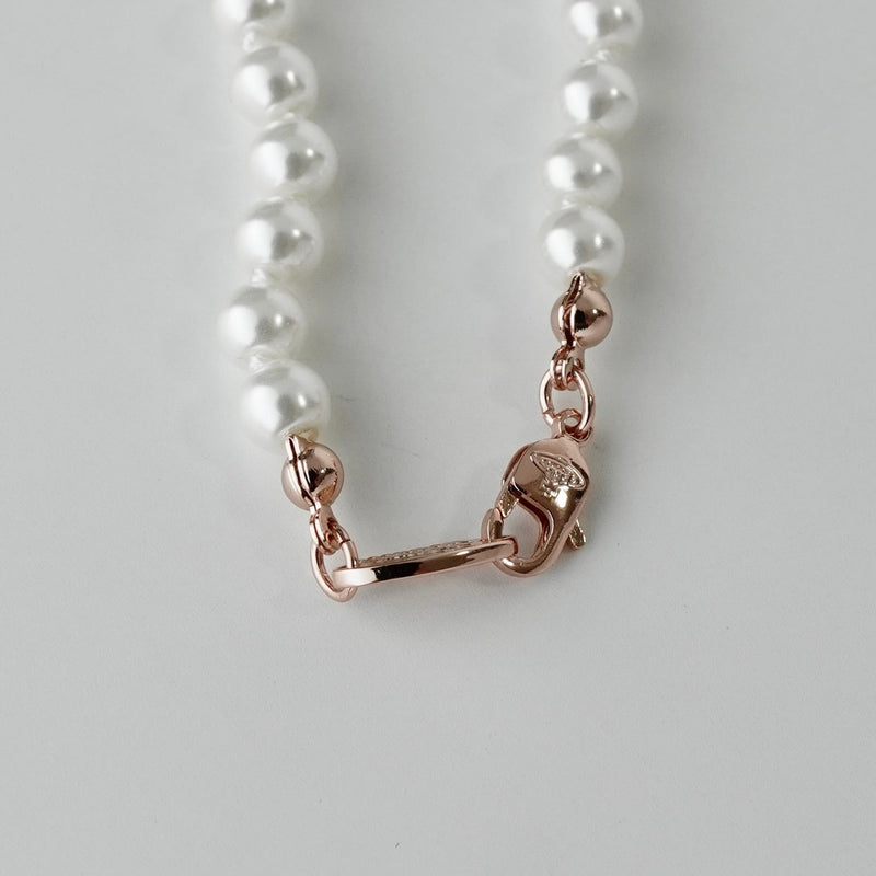 ヴィヴィアン ウエストウッド オーブ フェイクパール ラインストーン チョーカー ピンクゴールド - NEWSED