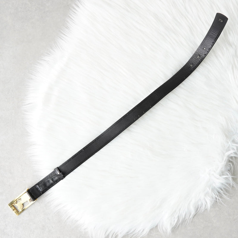 セリーヌ ヴィンテージ 輪馬車 サルキー レザー ベルト ブラック レディース - NEWSED