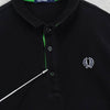 フレッドペリー ロゴ刺繍 半袖ポロシャツ ブラック × グリーン