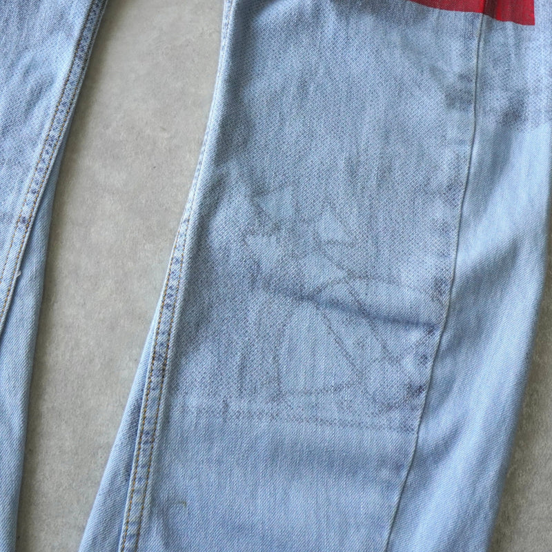 ヴィヴィアン ウエストウッド アングロマニア プリント デニム ジーンズ アイスブルー - NEWSED