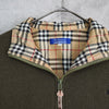 バーバリー ブルーレーベル フリースジャケット ノバチェック裏地 カーキ