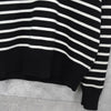 アミパリ アミ パリス ハートロゴ ボーダー ニット ブラック