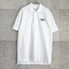 Maison Kitsune 草书徽标短袖 Polo 衫 白色