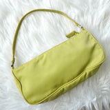 プラダ ポコノ テスート ナイロン ミニバッグ ハンドバッグ ポーチ ライムグリーン - NEWSED