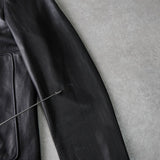 ルドサック 本革 ソフトレザー ダブル ライダースジャケット レザージャケット ブラック メンズ - NEWSED