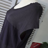 エムエムシックス メゾンマルジェラ シアー ボーダー柄 ミディアム丈 ワンピース ネイビー - NEWSED