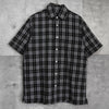 Burberry Nova 格纹泡泡纱短袖衬衫（黑色）