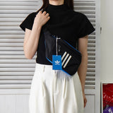 バレンシアガ アディダスコラボ トレフォイルロゴ ナイロン ウエストバッグ ボディバッグ ブラック / ブルー タグ付き未使用品 - NEWSED