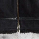 バーバリー ロンドン ボア レザー スエード調 ジッパー ムートンジャケット ノバチェック裏地 ブラック - NEWSED