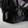 Sacai 黑色不对称荷叶边薄纱裙，面料交替