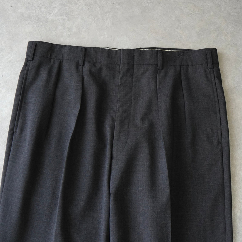 バーバリー ヴィンテージ ツータック ウール スラックス グレー - NEWSED