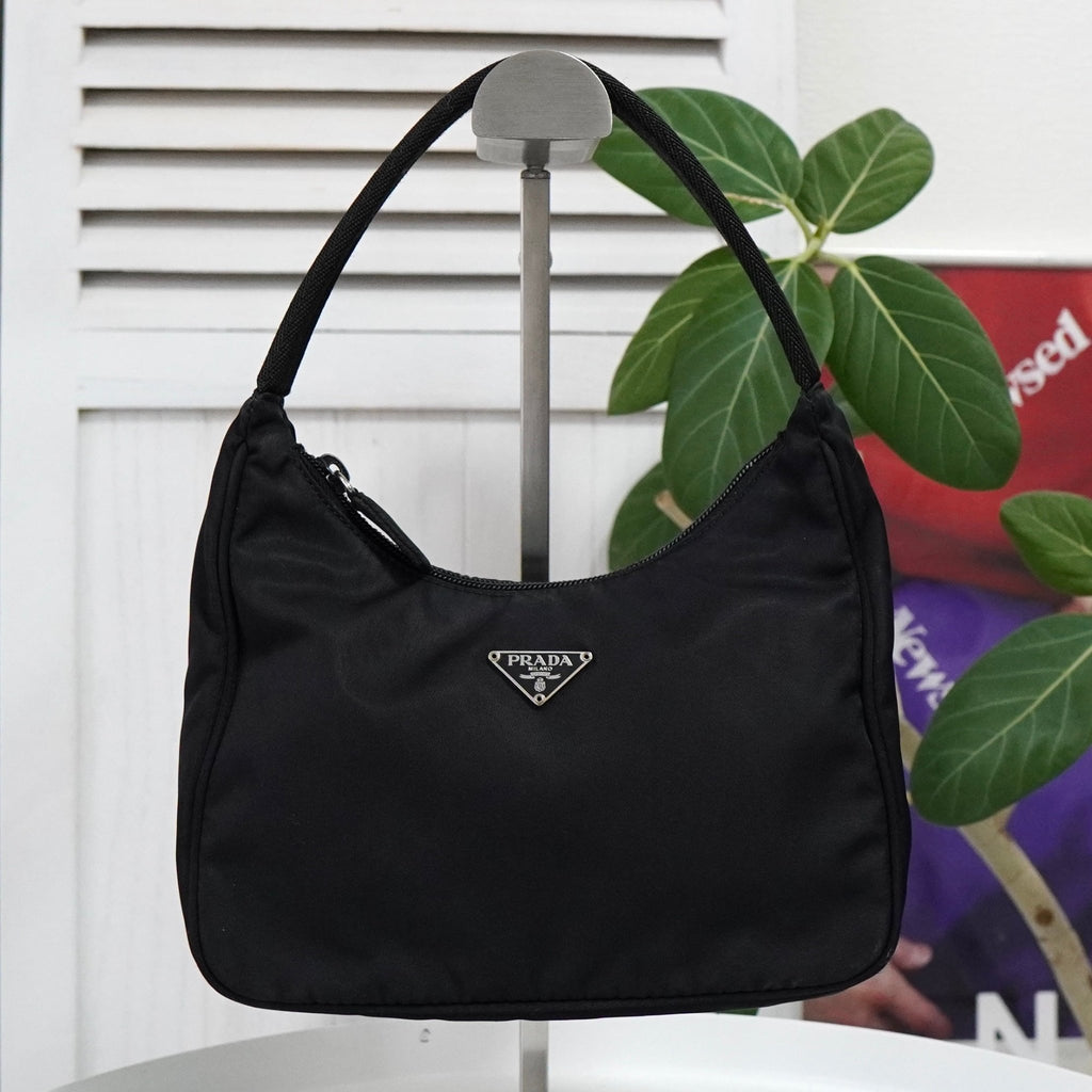 Prada Pocono Tessuto 尼龙迷你手提包（带配件袋）（黑色）
