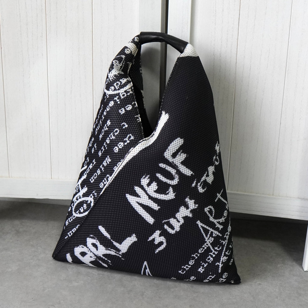 Maison Margiela MM6 网眼全印花日式包，小号，黑色