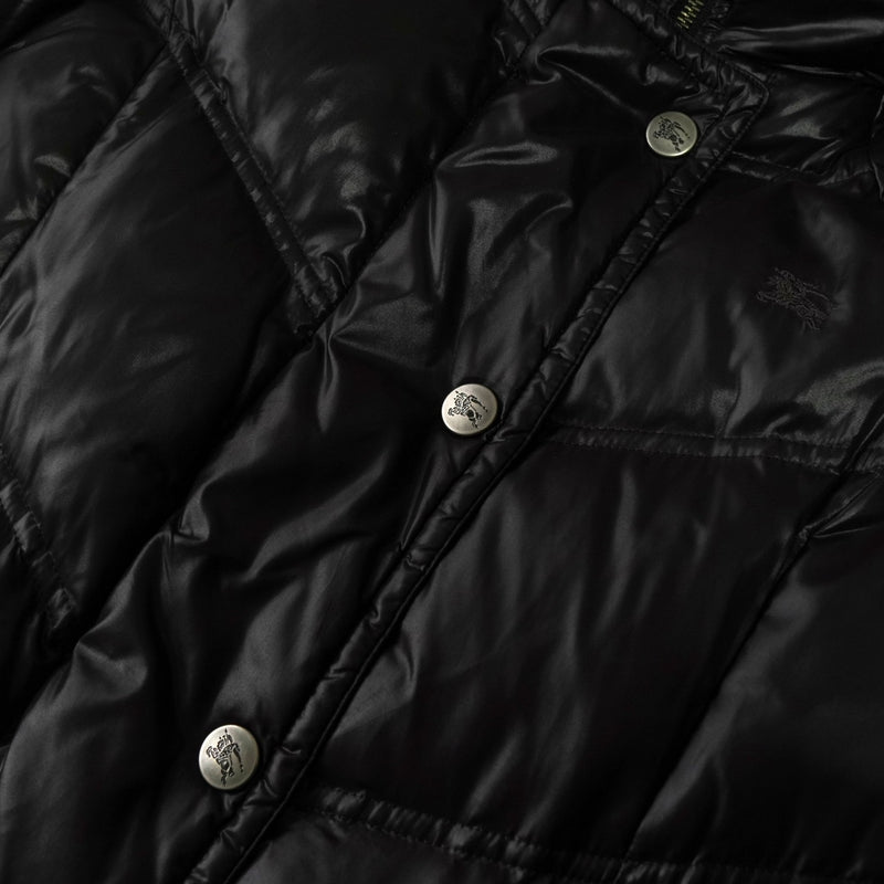 バーバリー ブルーレーベル ホースロゴ ノバチェック裏地 ロング ダウンジャケット レディース ダークブラウン - NEWSED