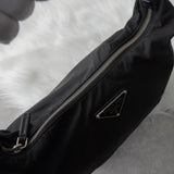 プラダ ポコノ テスート ナイロン サフィアーノ レザー ハンドバッグ ワンハンドル 三角プレート ブラック - NEWSED