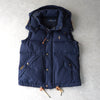 ポロ ラルフローレン ダウンベスト ロゴ刺繍 フード付き ネイビー