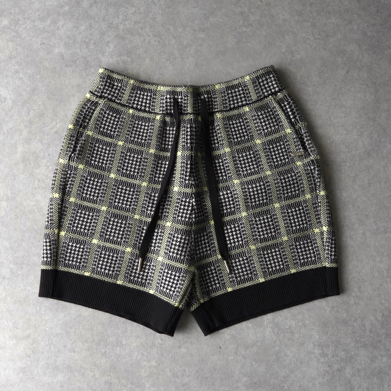 アルマーニ エクスチェンジ 千鳥格子柄 ニット セットアップ カーディガン ショートパンツ レディース グレー - NEWSED