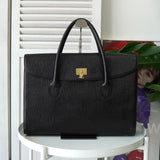 クレージュ ヴィンテージ ロゴ金具 レザー ビジネスバッグ ブラック - NEWSED