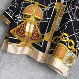 セリーヌ ヴィンテージ シルク レオナール 総柄 シャツ ワンピース ブラック / ゴールド レディース - NEWSED