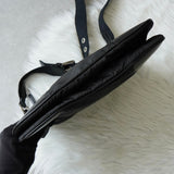 プラダ ポコノ テスート ナイロン / レザー トライアングルロゴ ショルダーバッグ ブラック - NEWSED