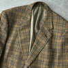 イヴ サンローラン ヴィンテージ  チェック柄 エルボーパッチ シングル テーラードジャケット ベージュ