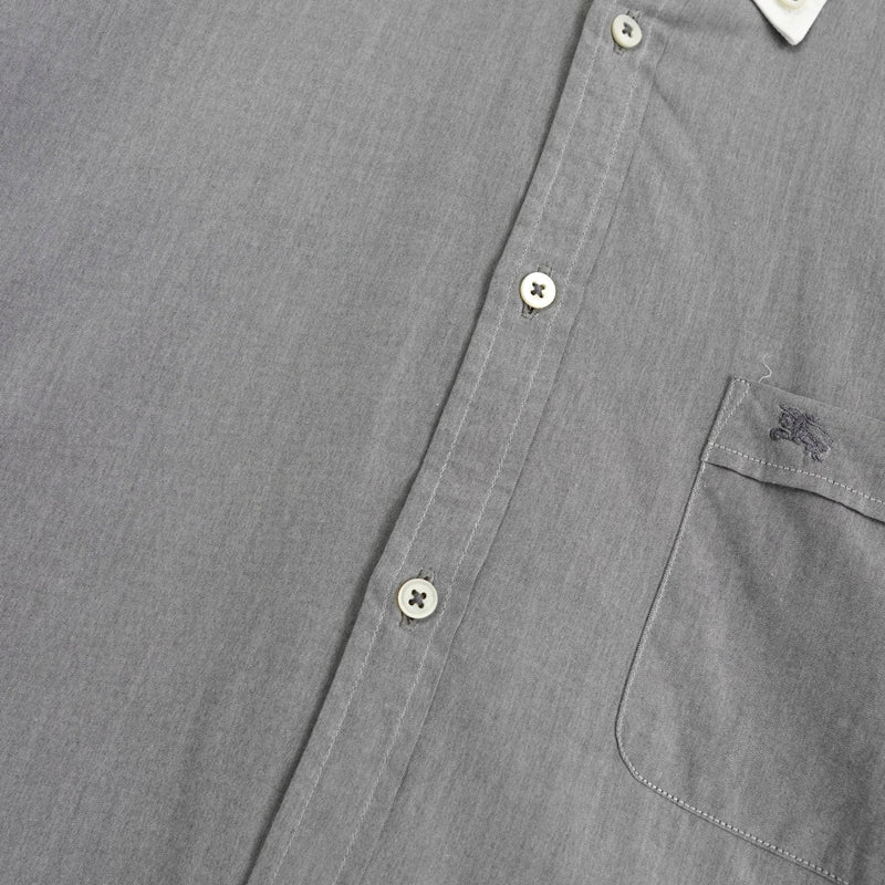 バーバリー ブラックレーベル ホースロゴ クレリックシャツ 長袖シャツ グレー - NEWSED